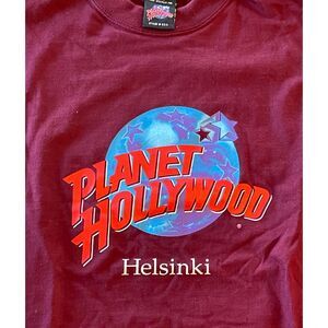 NWOT- Vintage 1990's Planet Hollywood T-Shirt- Burgandy - Helsinki - Size L